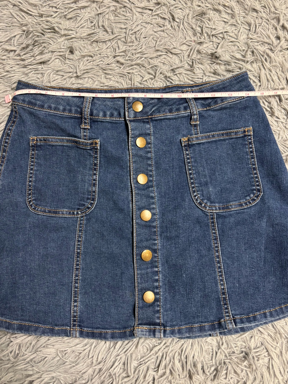 Altar'd State Denim Button-Front Mini Skirt - Picture 11 of 15